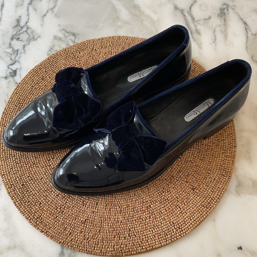 Blue Patent Leather Loafers
